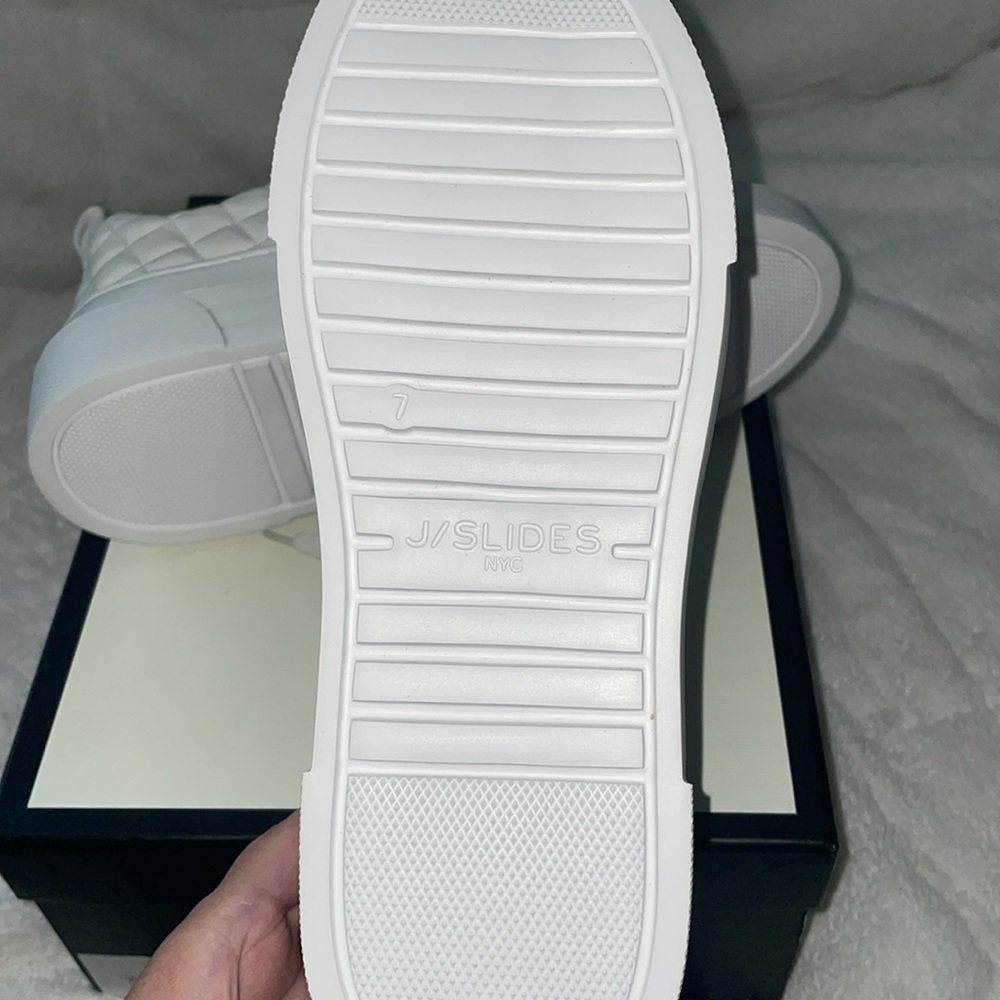 NWT J/SLIDES AIMEE White Leather Sneaker - Picture 15 of 15